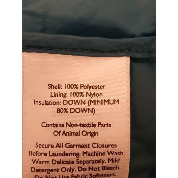Eddie Bauer EB650 DOWN Puffer Cirrus Jacket Packable Women Sz L Teal Blue Gorp - Picture 12 of 14